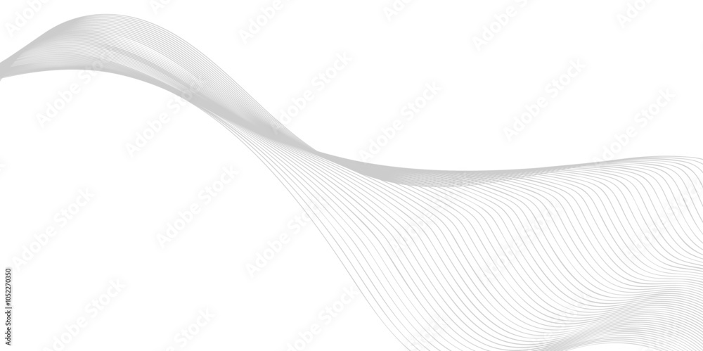 Wall mural thin wavy line abstract background. abstract black lines wave curve motion on white, curve wave seam