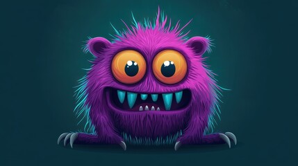Fototapeta premium Cute Fuzzy Monster Illustration