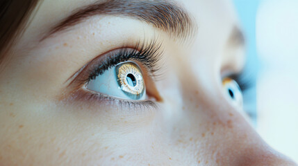 Close-Up of Blue Eyes with Reflective Light