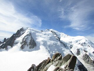 snow covered mountains in winter, chamonix , france
