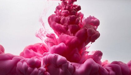 vibrant pink ink disperses in water creating dynamic patterns and merging with the liquid to form intriguing visuals
