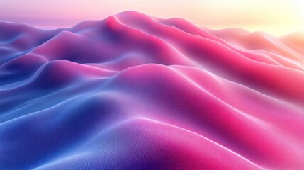 Obraz premium Abstract 3D Wavy Landscape with Pink and Blue Gradient