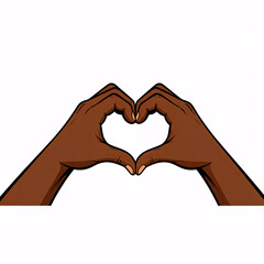 Fototapeta premium black hand forming heart shape love sign gesture symbol illustration