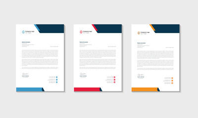 Modern Creative & Clean business style letterhead bundle of your corporate project design.set to print with vector & illustration. corporate letterhead bundle.