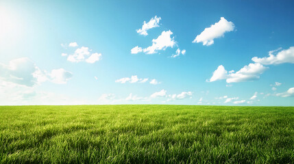 Obraz premium green field and blue sky