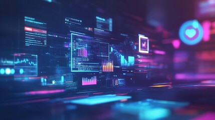 Fototapeta premium Abstract Data Visualization with Vibrant Colors