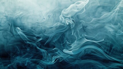 Obraz premium Ethereal Blue Smoke Patterns on a Dark Background