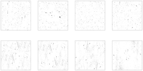 Grunge set white and black wall background. Vector illustration. Distress illustration simply place over object
