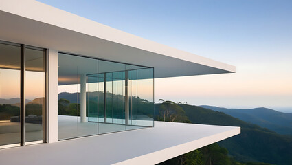 A cantilevered modern structure