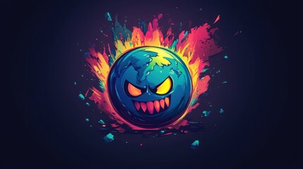 Naklejka premium Angry Earth Digital Art