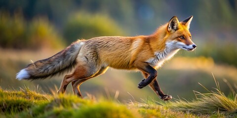 Fototapeta premium Aerial View of Red Fox in Natural Habitat - Captivating Wildlife Photography