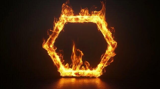 hexagonal fire frame generative ai