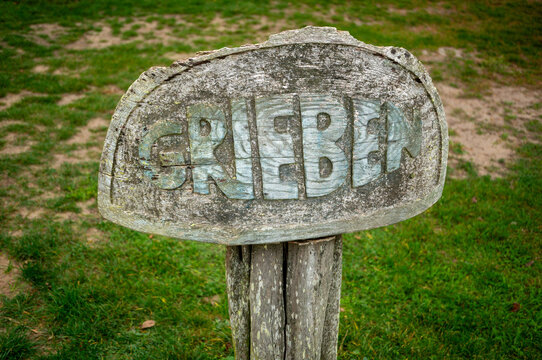 sign showing to the Place Grieben on the Island Hiddensee in Germany, Mecklenburg-Vorpommern