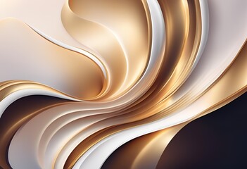 Obraz premium Abstract stylish golden and white wave 