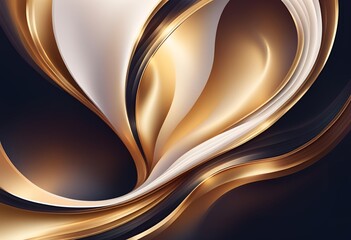 Fototapeta premium Abstract stylish golden and white wave 