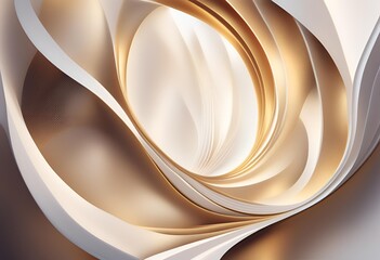 Fototapeta premium Abstract stylish golden and white wave 