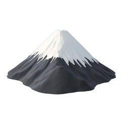 3D icon of the lovely Mount Fuji, simple design, transparent background.