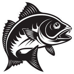 black and white background fish vector