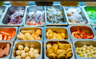 Traditional Asian food sold in a singapore restaurant