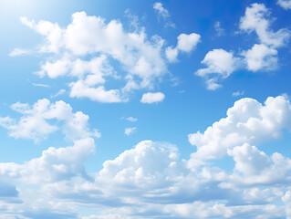 Fototapeta premium Blue Sky with Clouds Background for Sunny Spring Summer Cloud Wallpaper