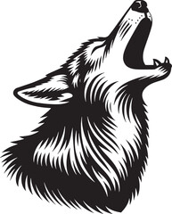 Wolf Head Vector Illustration - Outline Design