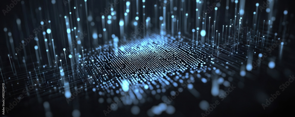 Poster digital background perfect for tech processes, neural networks, artificial intelligence, data transf