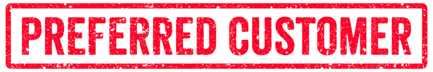 Fototapeta premium Preferred Customer Stamp Transparent Seal, Red Grunge Preferred Customer Word Rubber Stamp Seal