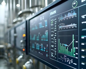 High Tech Digital Dashboard Monitoring Wastewater Treatment Processes with Real Time Data and Analytics