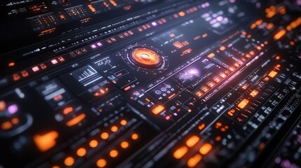 Obraz premium professional video editing timeline displayed on a sleek interface, showcasing multiple layers and effects, emphasizing the complexity of digital video production