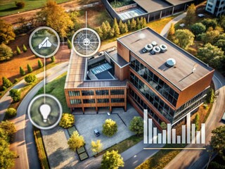 Business Infographic Template with Drone Photography for Step-by-Step Concepts