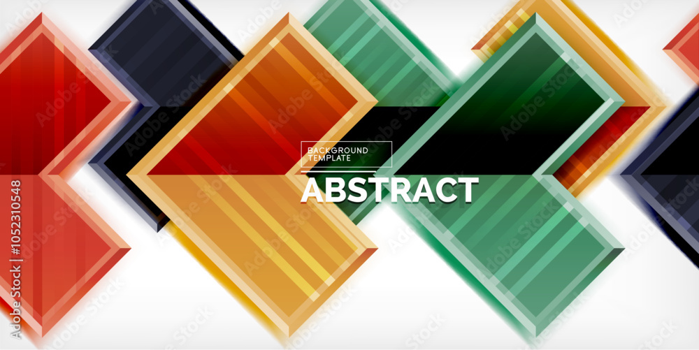 Poster Arrow symbols created with 3d effects and line texture geometric abstract background