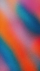 Bright rainbow gradient background with vivid red, blue, and orange hues, enhanced with grainy texture for a lively abstract effect, Grainy gradients style, vintage noise, abstract background