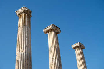 Magnesia Ancient City ruins on Maeander, an ancient Greek city in Ionia. Aydin, Turkey.