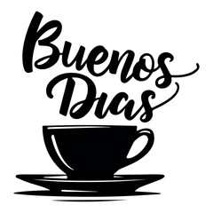 Buenos Dias - Good Morning or Good Day in Spanish Vector Template, Spanish Letter Good Morning