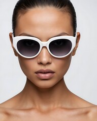 Modern High Fashion Model in Chic Sunglasses