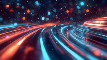 Glowing fiber optic strands create a cosmic, colorful, and festive night sky, perfect for holiday designs