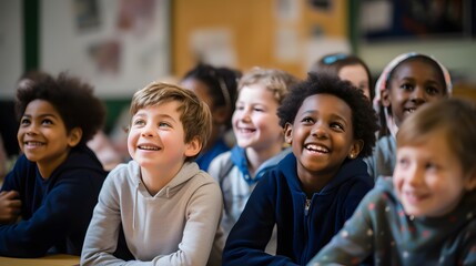 Fototapeta premium Celebrating Learning in a Classroom Full of Energy