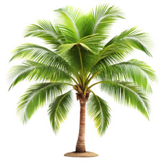 Tropical palm tree on transparent background