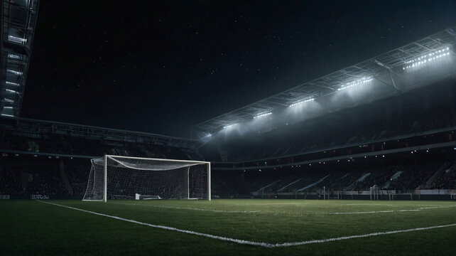 under the stadium lights, creating an electrifying atmosphere for sports and entertainment, highlighting the excitement and energy of live events