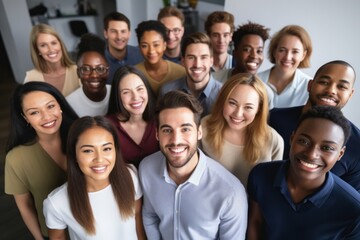Fototapeta premium Multiple race employees adult happy togetherness.