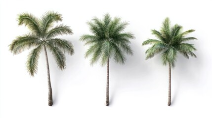 Obraz premium set tree tropical isolated on white background