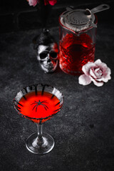 Spooky red Halloween monster cocktail