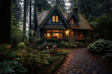 Cottage house architecture building tranquility.