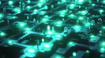 Obraz premium Futuristic and massive encryption algorithm depicted as maze.