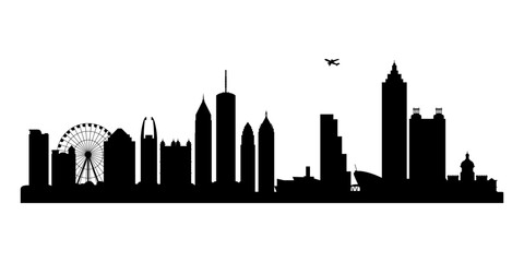 Atlanta Skyline Silhouette- Modern Urban Landmark Collection © mheamin