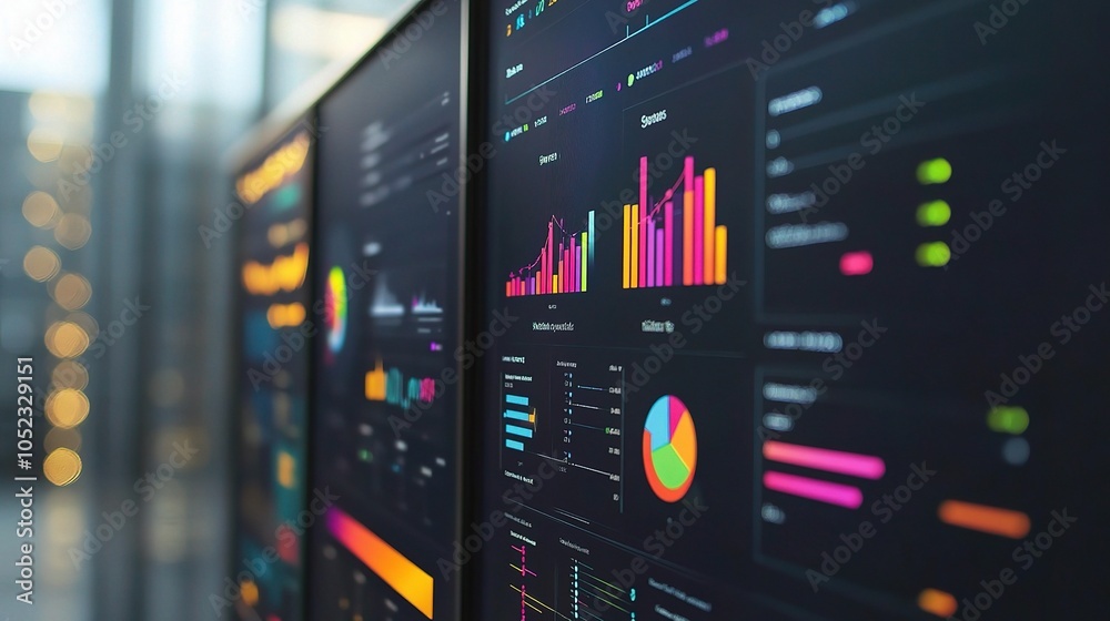 Poster data visualization analytics on multiple screens