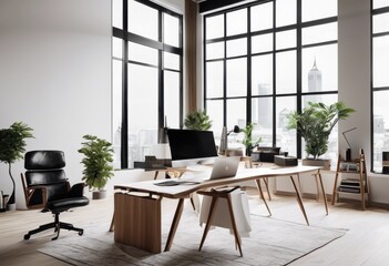 Fototapeta premium stylish functional office setups featuring modern travel essentials contemporary workspace, furniture, accessories, organization, decor, technology