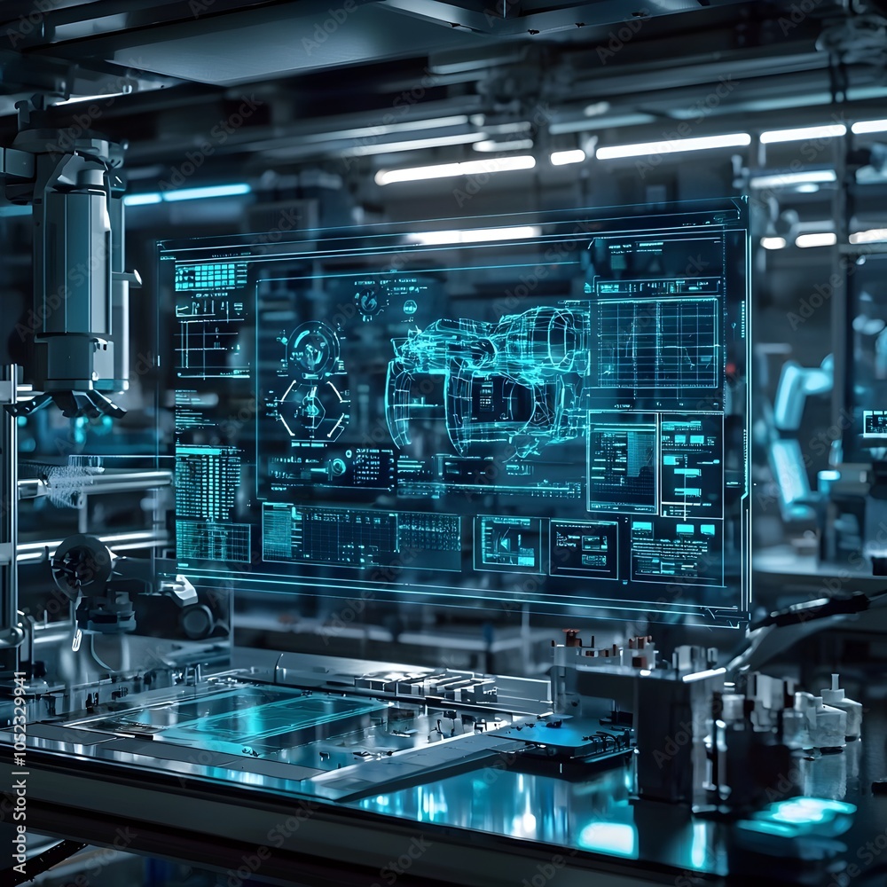 Poster holographic interface controlling drones robots and automation in laboratory