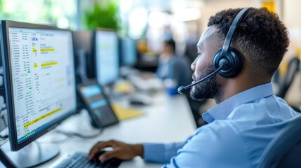 Call Center Manager Reviewing Performance Metrics