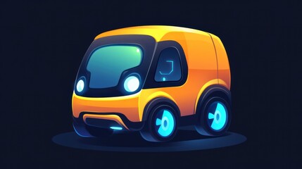 Fototapeta premium Futuristic Delivery Van